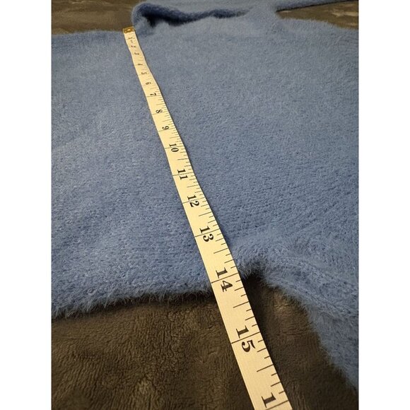 Urban Outfitters Cleo Mock Neck Sweater S Blue Cropped Preppy Feminine Soft Girl - Picture 6 of 7